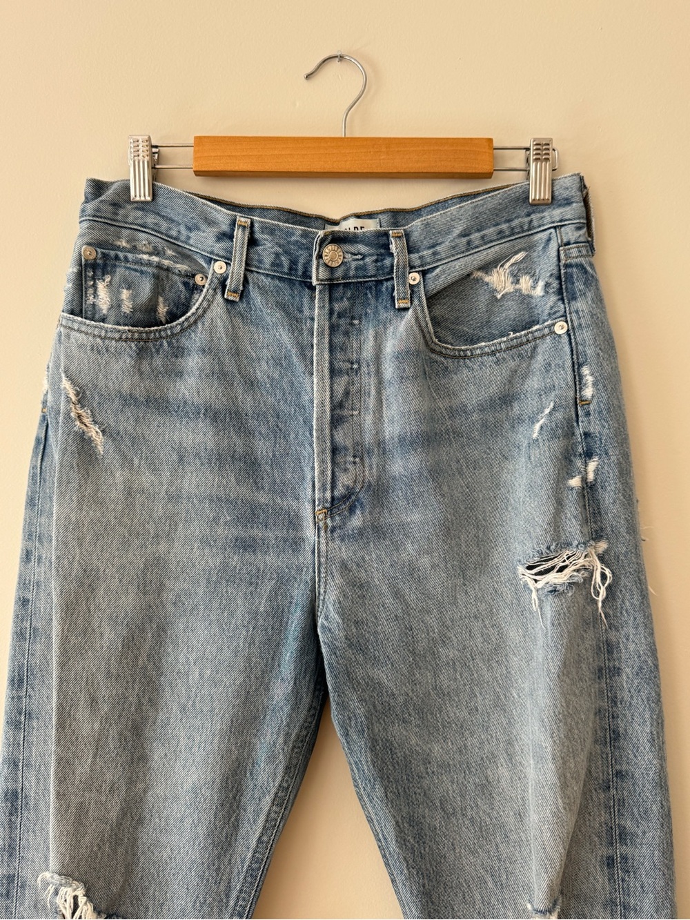 AGOLDE 90s Jeans Ripped Light Wash - Picture 3 of 12